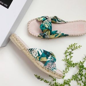 Dolce Vita Knotted Espadrille Sandal Palm Print